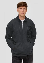 Sweatshirt Sweatshirt mit Troyer-Kragen