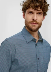 s.Oliver Kurzarmhemd Slim Fit Blau/Hellblau/Grau/Dunkelblau/Türkis