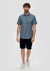 s.Oliver Kurzarmhemd Slim Fit Blau/Hellblau/Grau/Dunkelblau/Türkis
