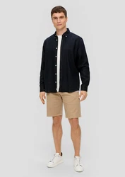 s.Oliver Langarmhemd mit Button-Down-Kragen Dunkelblau/Hellblau/Blau