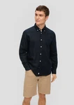s.Oliver Langarmhemd mit Button-Down-Kragen Dunkelblau/Hellblau/Blau