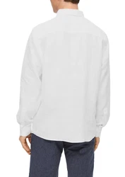s.Oliver Langarmhemd mit Button-Down-Kragen Weiß/Creme