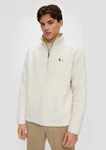 QS Sweatshirt mit Label-Patch Weiß/Khaki/Beige/Creme/Hellblau