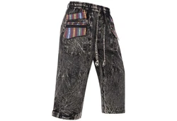 KUNST UND MAGIE Haremshose Kurze Hose Baggy Cargo Shorts Dunkelgrau/Grau/Schwarz/Mischfarben/Braun/Beige