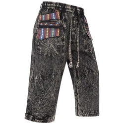 KUNST UND MAGIE Haremshose Kurze Hose Baggy Cargo Shorts Dunkelgrau/Grau/Schwarz/Mischfarben/Braun/Beige