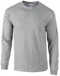 Gildan Langarmshirt Ultra Cotton Long Sleeve Herren T-Shirt Grau/Hellgrau/Dunkelgrau