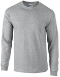 Gildan Langarmshirt Ultra Cotton Long Sleeve Herren T-Shirt Grau/Hellgrau/Dunkelgrau