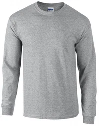 Gildan Langarmshirt Ultra Cotton Long Sleeve Herren T-Shirt Grau/Hellgrau/Dunkelgrau
