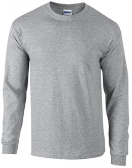 Gildan Langarmshirt Ultra Cotton Long Sleeve Herren T-Shirt Grau/Hellgrau/Dunkelgrau Gildan Langarmshirt Ultra Cotton Long Sleeve Herren T-Shirt Grau/Hellgrau/Dunkelgrau