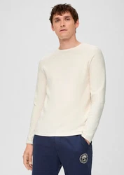 QS Strickpullover Khaki/Weiß/Beige/Creme/Hellgrün
