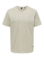 ONLY & SONS T-Shirt Weiches Rundhals T-Shirt Kurzarm ONSSMART Basic Shirt (1-tlg) (6806) Beige (6806)