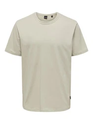 ONLY & SONS T-Shirt Weiches Rundhals T-Shirt Kurzarm ONSSMART Basic Shirt (1-tlg) (6806) Beige (6806)
