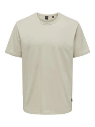 T-Shirt Weiches Rundhals T-Shirt Kurzarm ONSSMART Basic Shirt (1-tlg) 6806 in Beige-2
