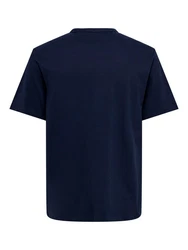 ONLY & SONS T-Shirt Weiches Rundhals T-Shirt Kurzarm ONSSMART Basic Shirt (1-tlg) (6806) Blau (6806)