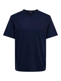 T-Shirt Weiches Rundhals T-Shirt Kurzarm ONSSMART Basic Shirt (1-tlg) 6806 in Blau-2