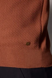 Next Polokragenpullover Regular Fit mit Reißverschluss Braun/Orange/Beige/Dunkelrot