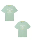 TOM TAILOR T-Shirt Logo T-Shirt 2-er Pack Kurzarm Set mit Logo Print (6356) Hellgrn (6356-2)