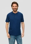 s.Oliver Kurzarmshirt mit Henleyausschnitt Dunkelblau/Blau/Lila