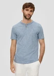 s.Oliver Kurzarmshirt mit Henleyausschnitt Grau/Hellblau/Blau