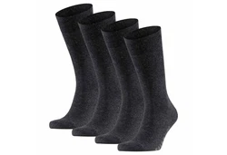 FALKE Kurzsocken Herren Swing (4er-Pack) Schwarz/Dunkelgrau/Grau