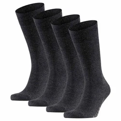 FALKE Kurzsocken Herren Swing (4er-Pack) Schwarz/Dunkelgrau/Grau
