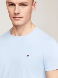 Tommy Hilfiger T-Shirt STRETCH SLIM FIT TEE mit Rundhalsausschnitt Blau/Hellblau