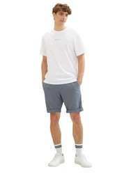TOM TAILOR Denim Shorts mit Dehnbund Weiß/Grau/Creme