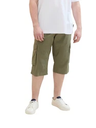 TOM TAILOR PLUS Shorts Overknee Dunkelgrün/Khaki
