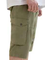 TOM TAILOR PLUS Shorts Overknee Dunkelgrün/Khaki