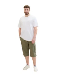 TOM TAILOR PLUS Shorts Overknee Dunkelgrün/Khaki