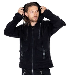 Blouson Troy Fleecjacke Gothic Flauschig Zip Taschen Hoodie