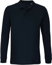 SOLS Unisex Long Sleeve Polo Shirt Planet Dunkelblau/Blau
