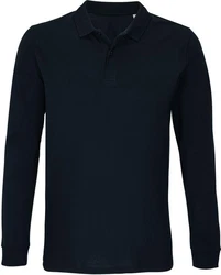 SOLS Unisex Long Sleeve Polo Shirt Planet Dunkelblau/Blau