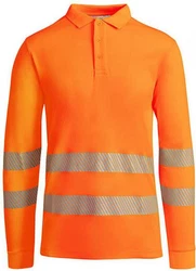 Roly Warnschutz-Shirt Poloshirt Atrio Longsleeve Orange