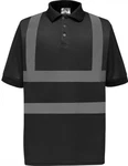 YOKO Warnschutz Sicherheits Polo Shirt EN ISO 20471 Schwarz/Dunkelgrau/Grau