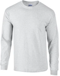 Gildan Langarmshirt Ultra Cotton Long Sleeve Herren T-Shirt Grau/Hellgrau