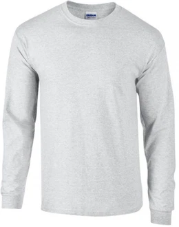 Gildan Langarmshirt Ultra Cotton Long Sleeve Herren T-Shirt Grau/Hellgrau