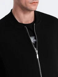 OMBRE Sweatjacke Herren-Bomberjacke Schwarz/Hellblau/Grau/Orange