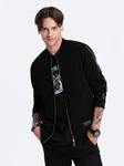 OMBRE Sweatjacke Herren-Bomberjacke Schwarz/Hellblau/Grau/Orange