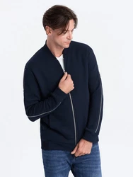 OMBRE Sweatjacke Herren-Bomberjacke Dunkelblau/Hellblau/Blau