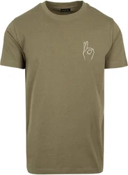 Mister Tee T-Shirt Easy Sign Tee Dunkelgrün/Khaki