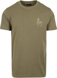 Mister Tee T-Shirt Easy Sign Tee Dunkelgrün/Khaki