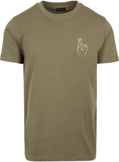 Mister Tee T-Shirt Easy Sign Tee Dunkelgrün/Khaki Mister Tee T-Shirt Easy Sign Tee Dunkelgrün/Khaki