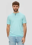s.Oliver Kurzarmshirt mit Henleyausschnitt Grün/Türkis/Hellblau