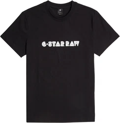 G-STAR T-Shirt Graphic Script R Schwarz/Gelb/Dunkelblau/Grau