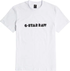 G-STAR T-Shirt Graphic Script R Grau/Dunkelblau/Weiß/Gelb