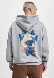 MT Upscale Kapuzenpullover Le Papillon Heavy Hoody Grau/Hellgrau/Hellblau