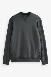 Next Utility-Sweatshirt mit Rundhalsausschnitt Dunkelgrau/Grau/Dunkelgrün/Hellgrau