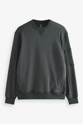 Next Utility-Sweatshirt mit Rundhalsausschnitt Dunkelgrau/Grau/Dunkelgrün/Hellgrau