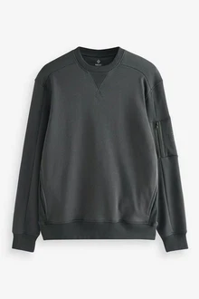Next Utility-Sweatshirt mit Rundhalsausschnitt Dunkelgrau/Grau/Dunkelgrün/Hellgrau